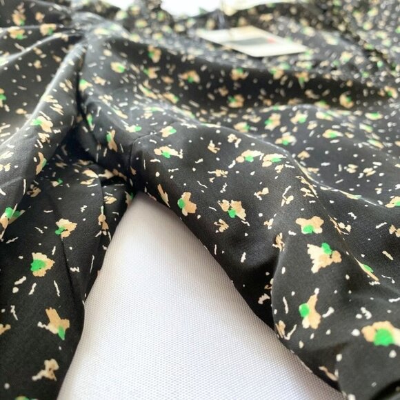 NWT SOFIE SCHNOOR BLACK FLORAL PUFF SLEEVE PEPLUM BLOUSE - S - Picture 9 of 12